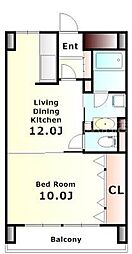 JR山陽本線 岡山駅 徒歩15分の賃貸マンション 4階1LDKの間取り
