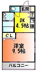 コザックス 1DKの間取図画像
