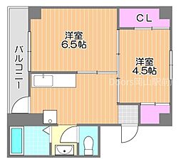 ヴィラナリー国ヶ原2号棟 2Kの間取図画像