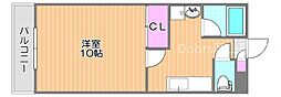 ケイズシティ豊成 1Kの間取図画像