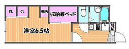 MaisondeRoms伊島 1Kの間取図画像