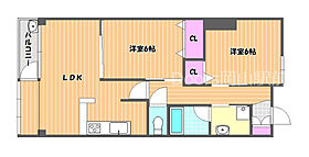 岡山県岡山市北区奥田2丁目（賃貸マンション2LDK・1階・60.13㎡） その2