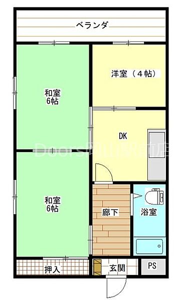 岡山県岡山市北区清輝橋3丁目(賃貸マンション3DK・6階・32.00㎡)の写真 その2