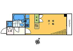 クロス高田馬場 ワンルームの間取図画像