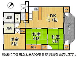 ひらかたパークハイツ 3LDKの間取図画像