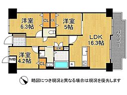 ダイアパレス樟葉 3LDKの間取図画像