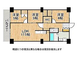 寝屋川コーポラス 3LDKの間取図画像