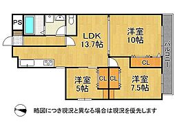 ファースト香里園ハイツ 3LDKの間取図画像
