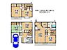 間取り：延床面積135.86m2の5LDK！2階に14帖のLDKと洋室・納戸・水回りを集め、1階に和室と洋室、3階に洋室8帖・6帖を配置。全居室に収納があり、家族それぞれの空間を確保できます。