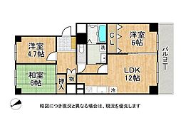 寝屋川東ファミリータウン西2番館 3LDKの間取図画像