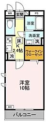 パレルモ 1Kの間取図画像