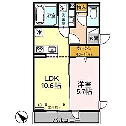 パルテール 1LDKの間取図画像