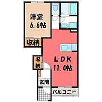 サンモール  ｜ 栃木県栃木市平井町（賃貸アパート1LDK・1階・44.52㎡） その2