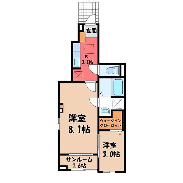 ネオ・コンフォルト ｜茨城県結城市大字結城(賃貸アパート2K・1階・36.96㎡)の写真 その2