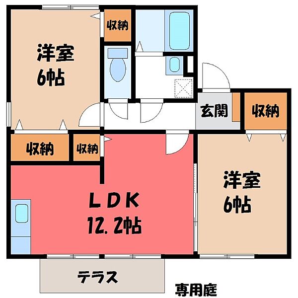 プリシェール逆井 II ｜茨城県結城市大字結城(賃貸アパート2LDK・1階・52.72㎡)の写真 その2