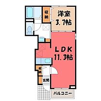 フェリシア カーサ A棟  ｜ 栃木県栃木市大平町西水代（賃貸アパート1LDK・1階・37.13㎡） その2