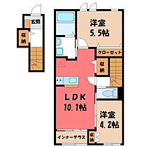 アーバンハウス  ｜ 栃木県小山市城西1丁目（賃貸アパート2LDK・2階・55.66㎡） その2