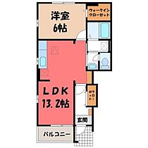 シャン・ストリーム A  ｜ 栃木県下都賀郡野木町大字友沼（賃貸アパート1LDK・1階・46.83㎡） その2