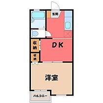 サープラスツウコーポ  ｜ 栃木県下野市祇園1丁目（賃貸アパート1DK・2階・28.98㎡） その2