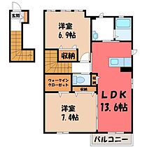 リュミエール近藤 A  ｜ 茨城県筑西市下中山（賃貸アパート2LDK・2階・70.48㎡） その2