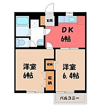 グレイス B  ｜ 茨城県筑西市下中山（賃貸アパート2K・1階・43.09㎡） その2