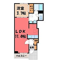 フラワーガーデン  ｜ 茨城県古河市長谷町（賃貸アパート1LDK・1階・37.13㎡） その2