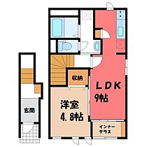 栃木県小山市大字羽川（賃貸アパート1LDK・2階・42.23㎡） その2