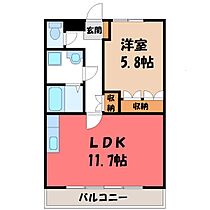 ルミナスハイム  ｜ 栃木県小山市大字羽川（賃貸アパート1LDK・1階・44.00㎡） その2