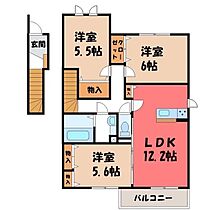 リドレーノア  ｜ 栃木県下都賀郡野木町大字潤島（賃貸アパート3LDK・2階・74.20㎡） その2