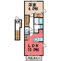 シャン・ド・フルール I  ｜ 栃木県小山市大字雨ケ谷新田（賃貸アパート1LDK・2階・42.37㎡） その2