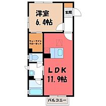 シャーメゾン スイート A  ｜ 栃木県栃木市片柳町2丁目（賃貸アパート1LDK・2階・43.30㎡） その2