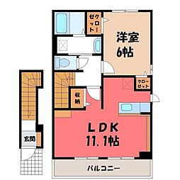 ブルーローズA 1LDKの間取図画像