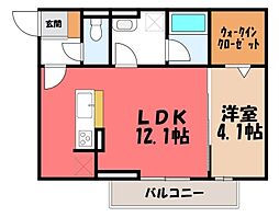 D-TOJO 1LDKの間取図画像