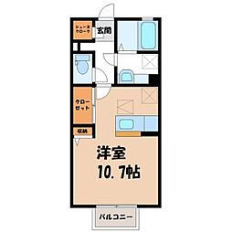 クロシェットメゾン5 ワンルームの間取図画像