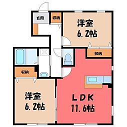 グランドドールE 2LDKの間取図画像