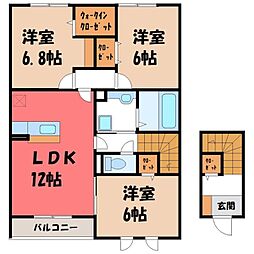 シェーンベルク 3LDKの間取図画像