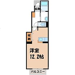 アルコバレーノポンテA ワンルームの間取図画像