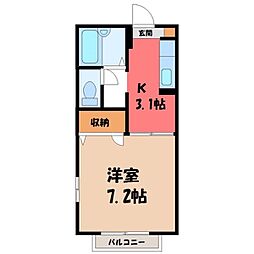 グランシード城南東1 1Kの間取図画像