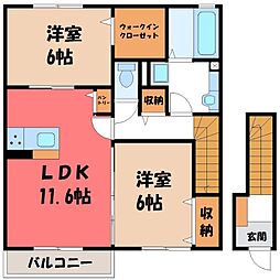シュエット1 2LDKの間取図画像