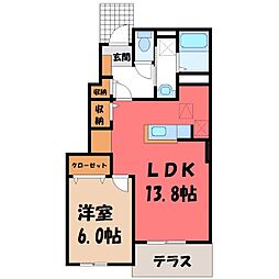 フランメゾンA 1LDKの間取図画像