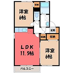 フラワーレジデンスJUNH 2LDKの間取図画像