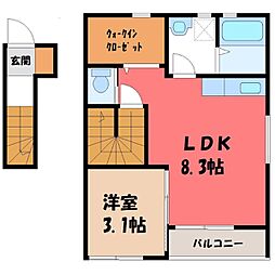 イスウィド 1LDKの間取図画像