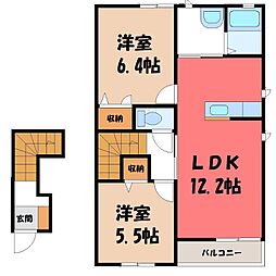 ラ・リヴィエール箱森1 2LDKの間取図画像