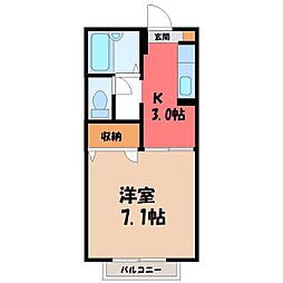 サンハイツ3 1Kの間取図画像