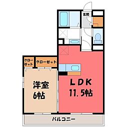 アネシス城北B 1LDKの間取図画像