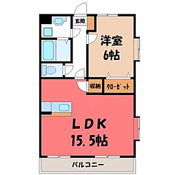 ラ・メール 1LDKの間取図画像