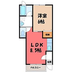 セントポール 1LDKの間取図画像