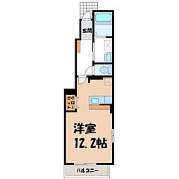 クレメントA ワンルームの間取図画像