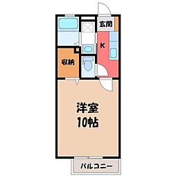 グランサイレンスA 1Kの間取図画像