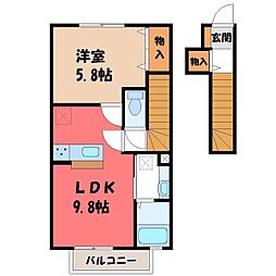 アオーラ泉B 1LDKの間取図画像